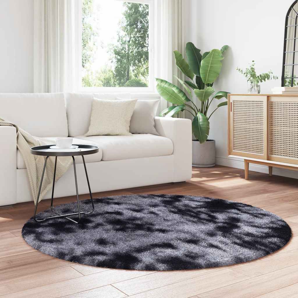 Vidaxx Hochflorteppich Navarra 160x160 cm Polyester dunkelgrau