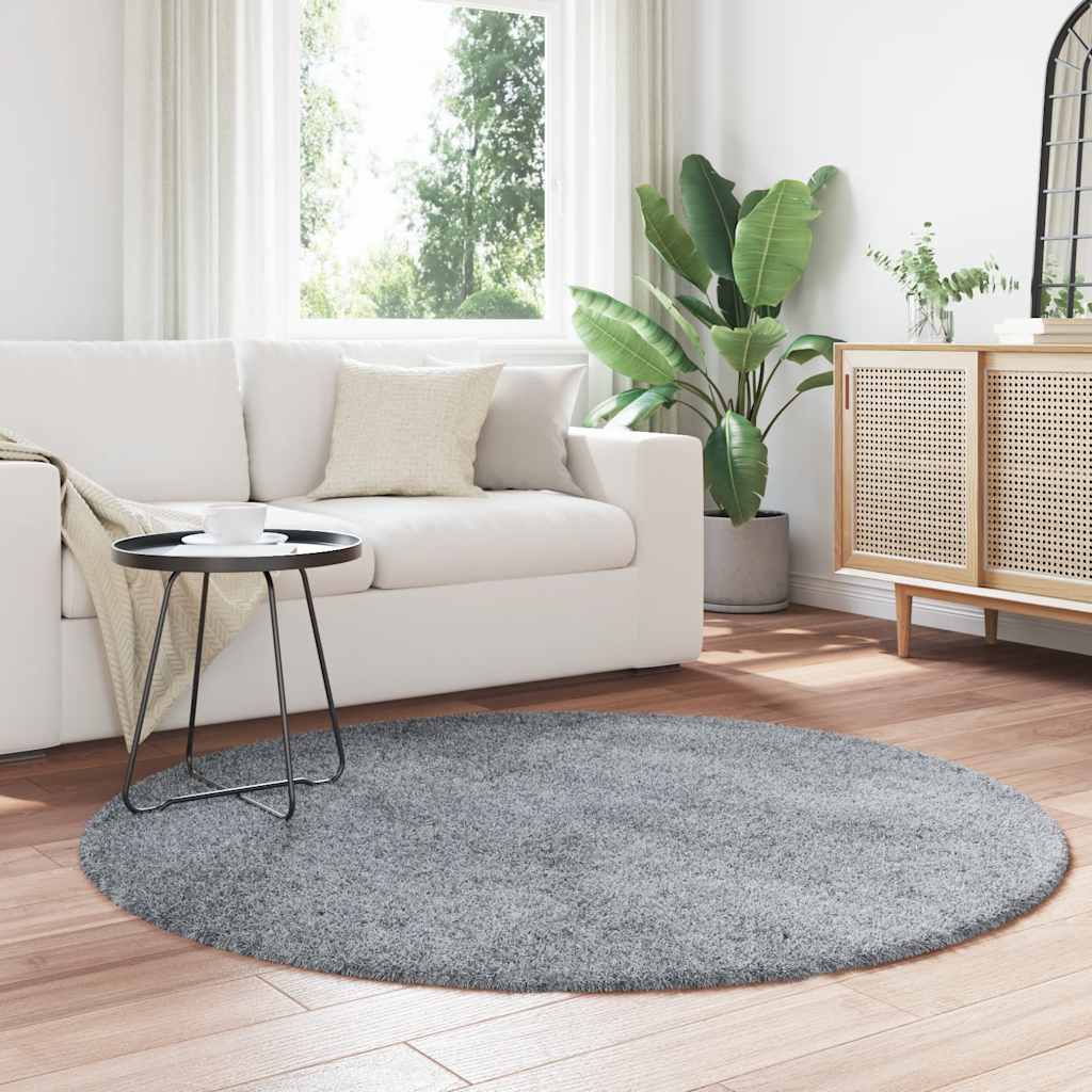 Vidaxx Hochflorteppich Navarra 160x160 cm Polyester hellgrau