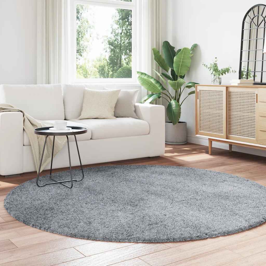 Vidaxx Hochflorteppich Navarra 200x200 cm Polyester hellgrau
