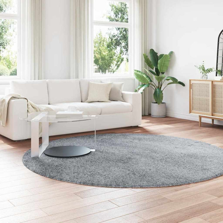 Vidaxx Hochflorteppich Navarra 240x240 cm Polyester hellgrau