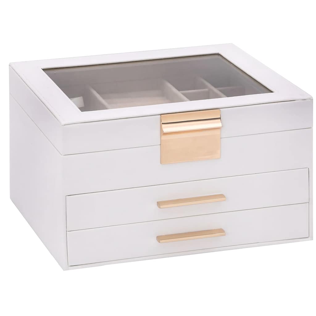 Vidaxx Schmuckschatulle 3-lagig 23x20,5x14 cm weiß