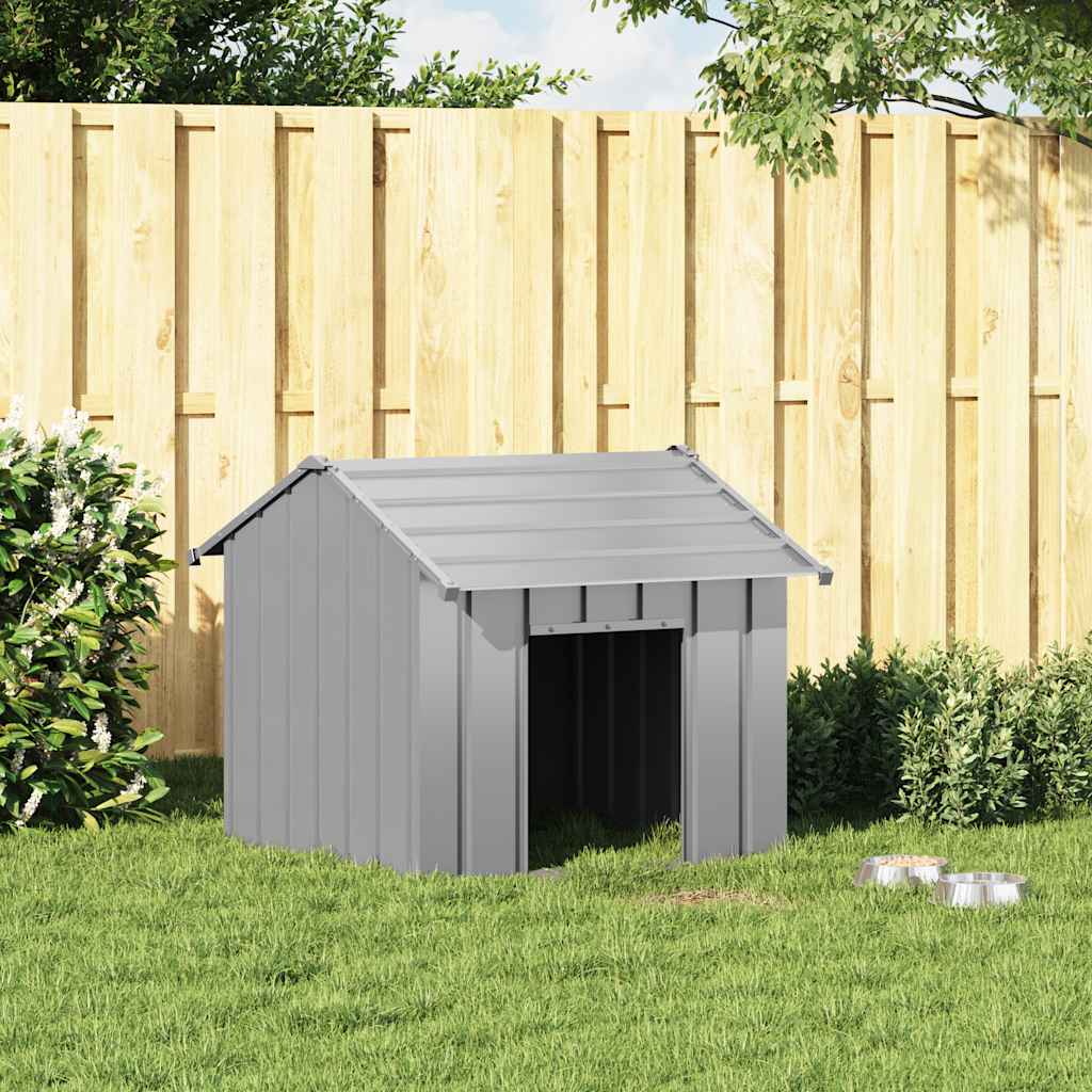 VIDAXL -Hundedach mit Dach 85x107x81 cm verzinkter Stahl