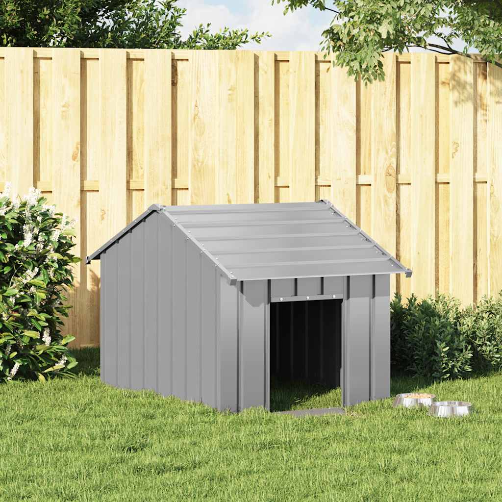VIDAXL -Hundedach mit Dach 83x130x85 cm verzinkter Stahl