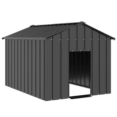 VIDAXL -Hundedach mit Dach 113x153x101 cm verzinkter Stahl