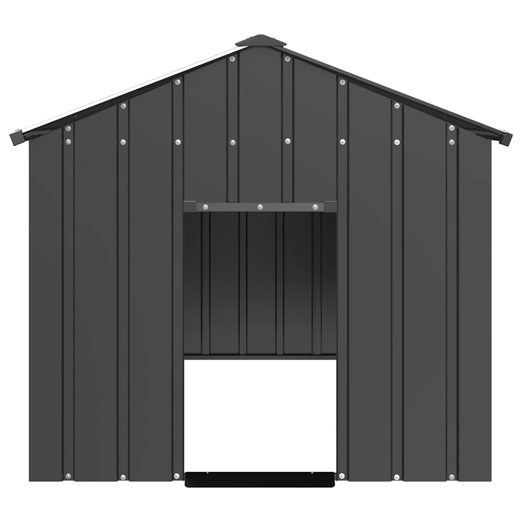 Vidaxl Hundedach mit Dach 114x202x101 cm verzinkter Stahl