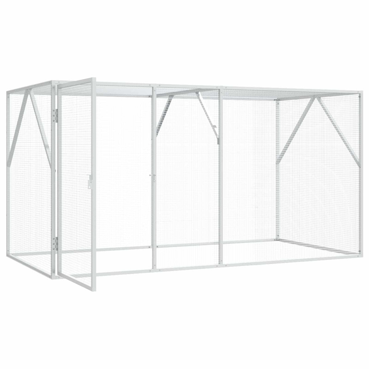 Vidaxl Vogelkäfig Anthrazit 208 x 102 x 108 cm verzinkter Stahl