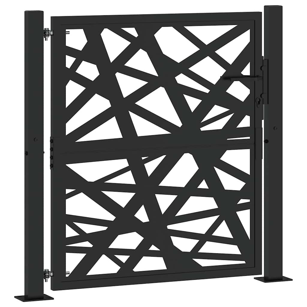 Vidaxxl Tor mit Beleuchtung Design 100x100 cm Stahl schwarz