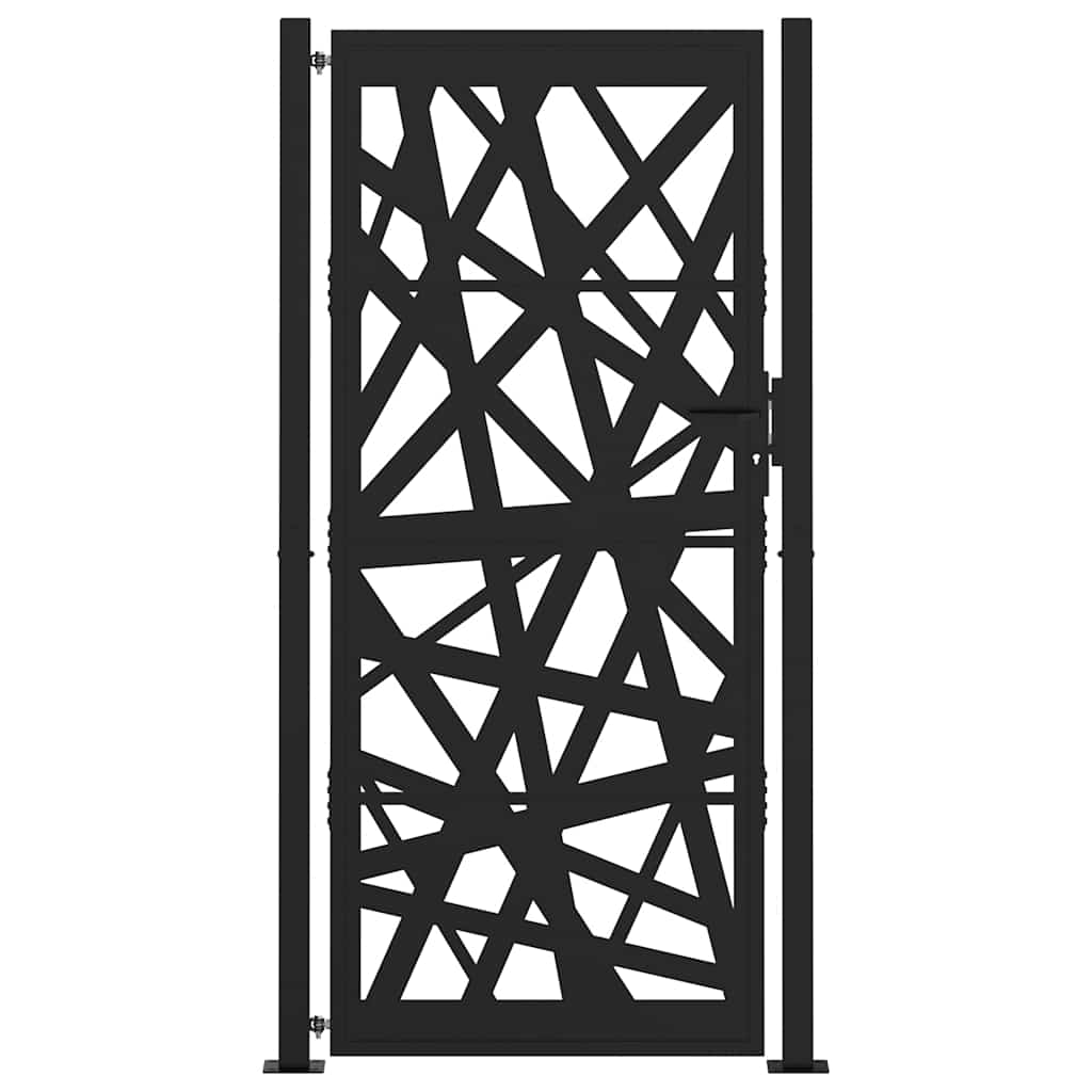 Vidaxxl Tor mit Beleuchtung Design 100x200 cm Stahl schwarz