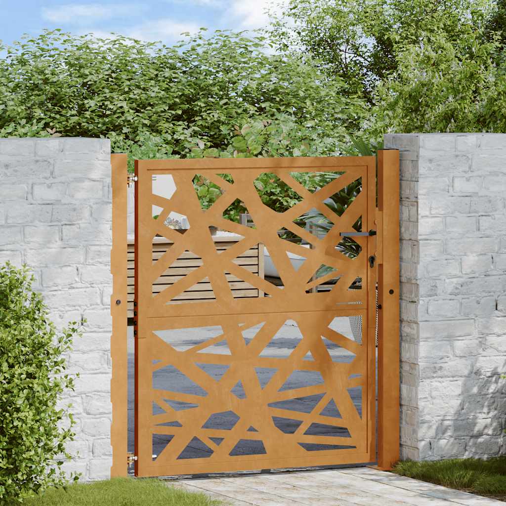 Vidaxxl Tor mit Beleuchtung Design 100x100 cm wetterfester Stahl