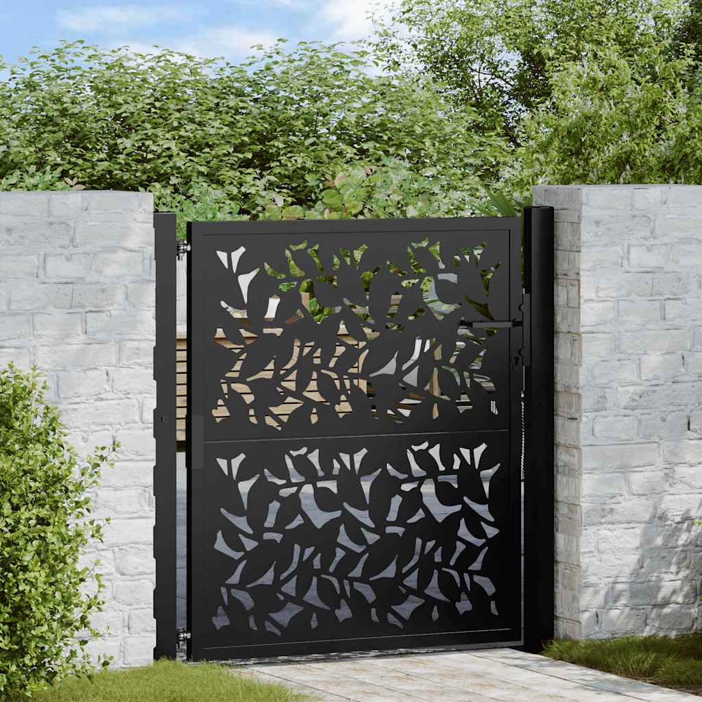Vidaxxl Tor mit Flügeldesign 100x100 cm Stahl schwarz
