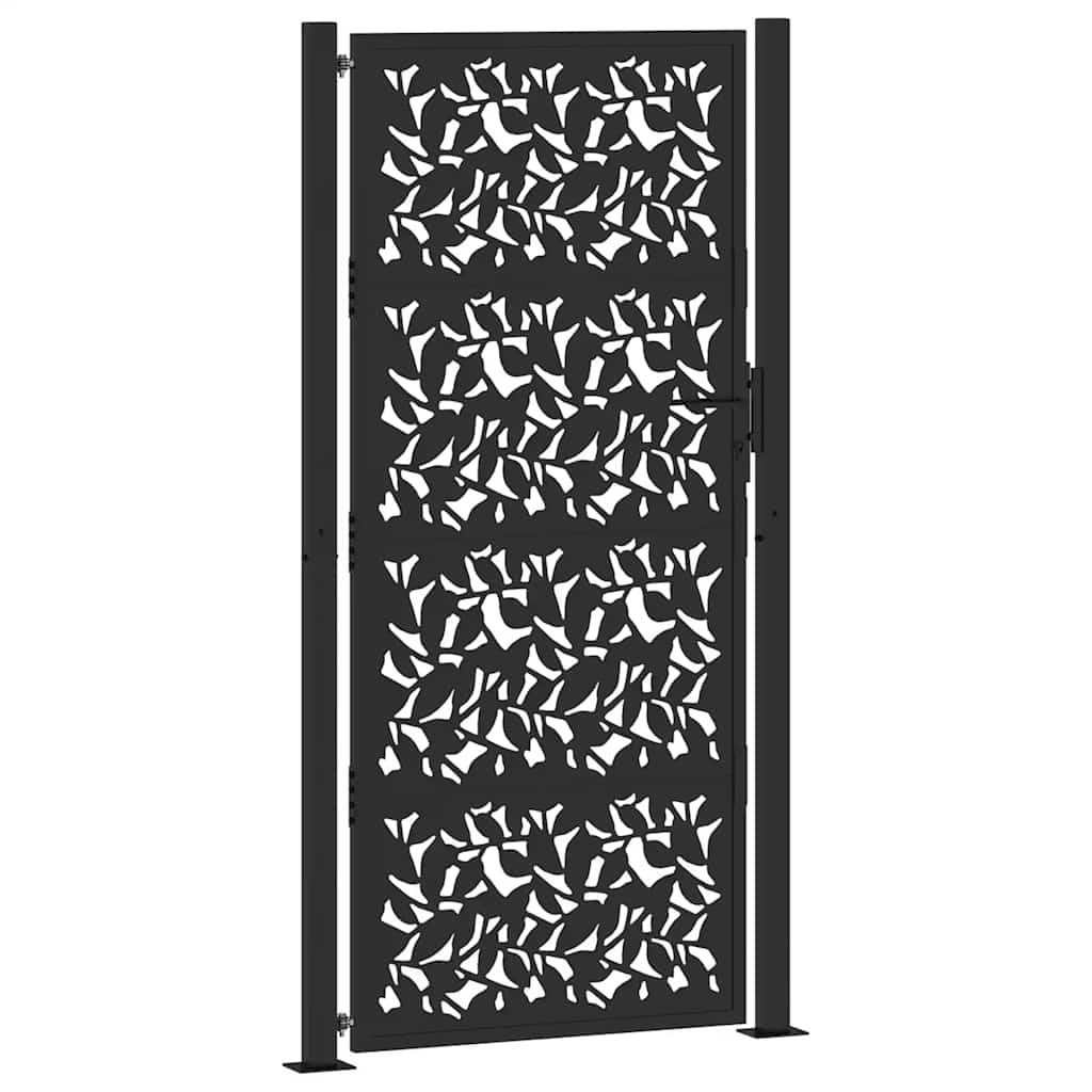 Vidaxxl Tor mit Flügeldesign 100x200 cm Stahl schwarz