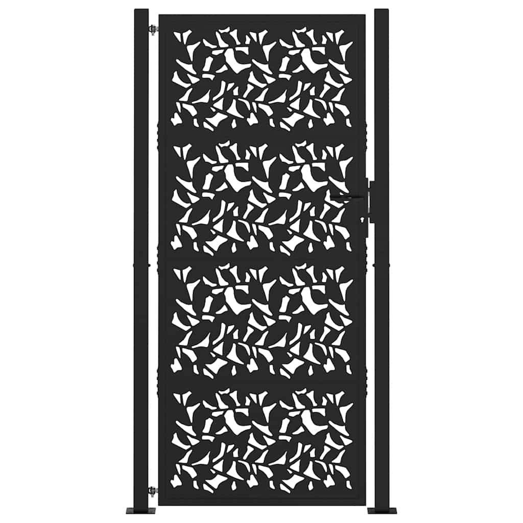 Vidaxxl Tor mit Flügeldesign 100x200 cm Stahl schwarz