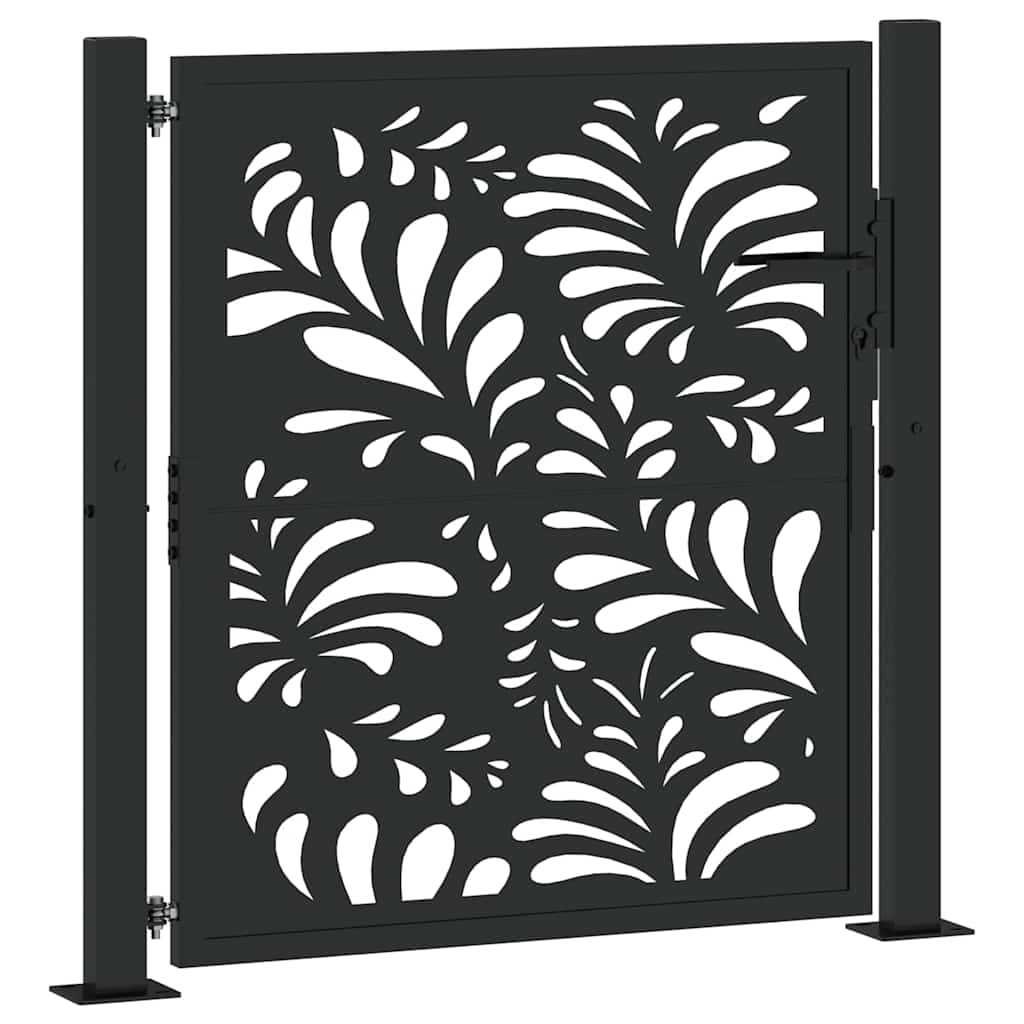 Vidaxxl Tor mit Wellendesign 100x100 cm Stahl schwarz