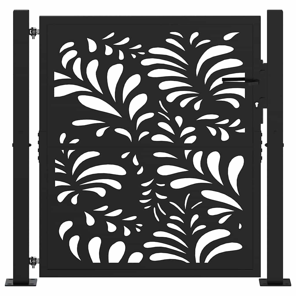 Vidaxxl Tor mit Wellendesign 100x100 cm Stahl schwarz