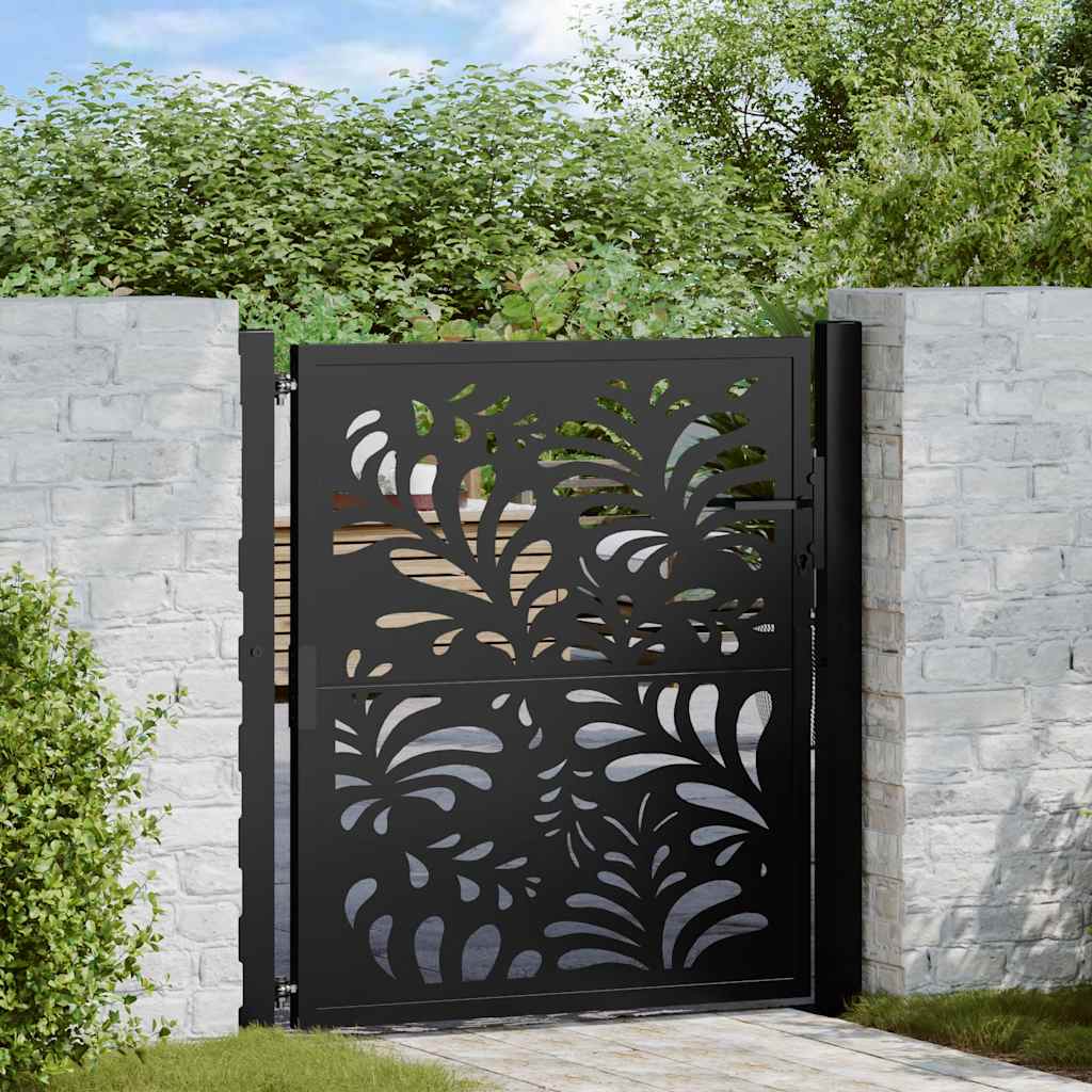 Vidaxxl Tor mit Wellendesign 100x100 cm Stahl schwarz