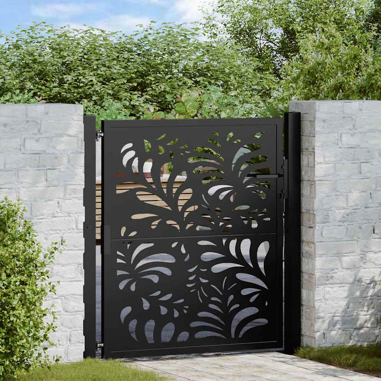 Vidaxxl Tor mit Wellendesign 100x100 cm Stahl schwarz
