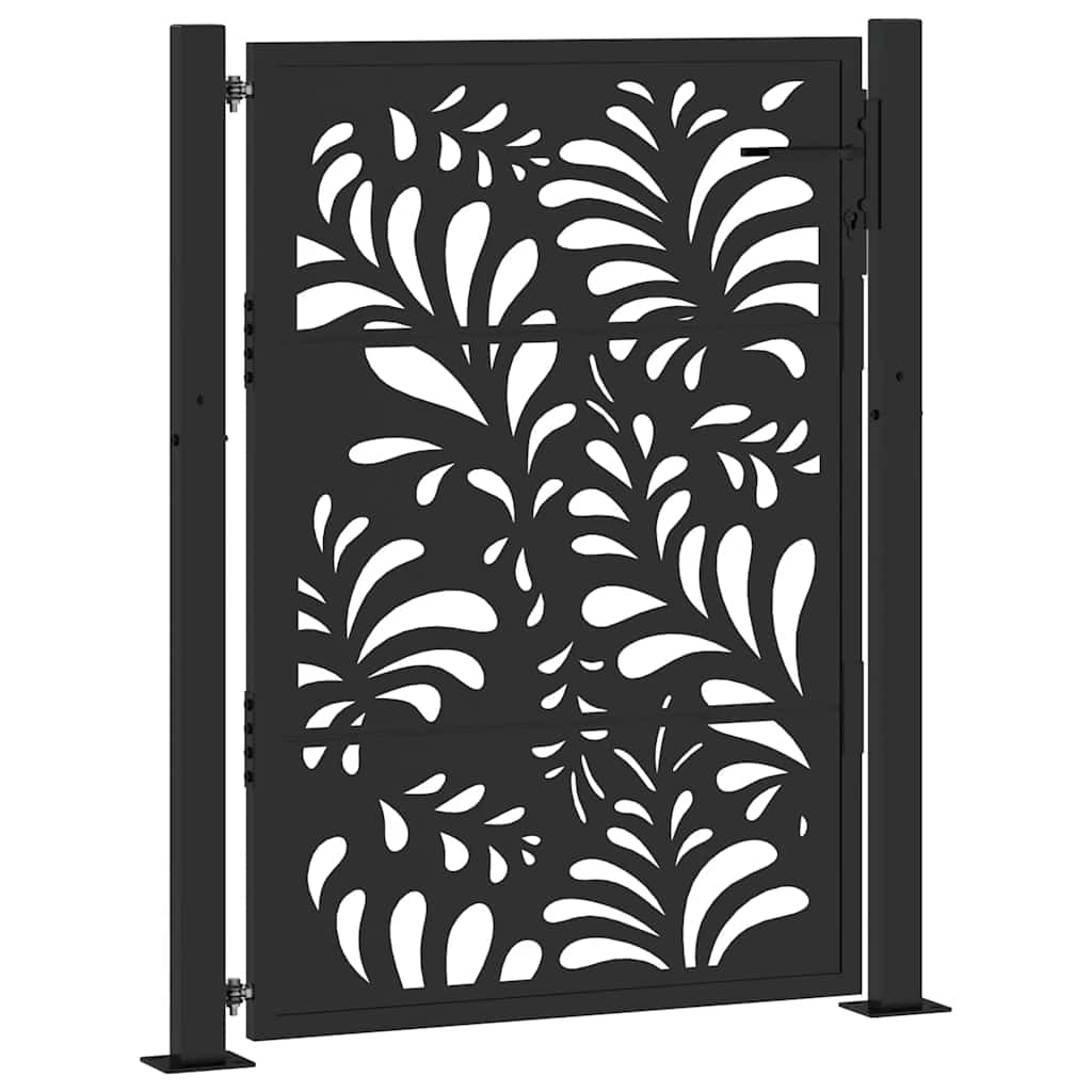 Vidaxxl Tor mit Wellendesign 100x125 cm Stahl schwarz