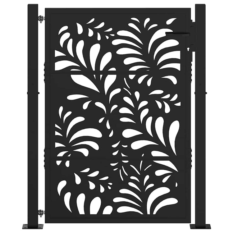Vidaxxl Tor mit Wellendesign 100x125 cm Stahl schwarz