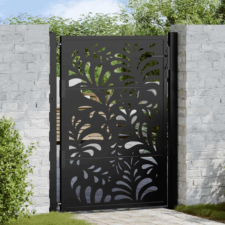 Vidaxxl Tor mit Wellendesign 100x125 cm Stahl schwarz