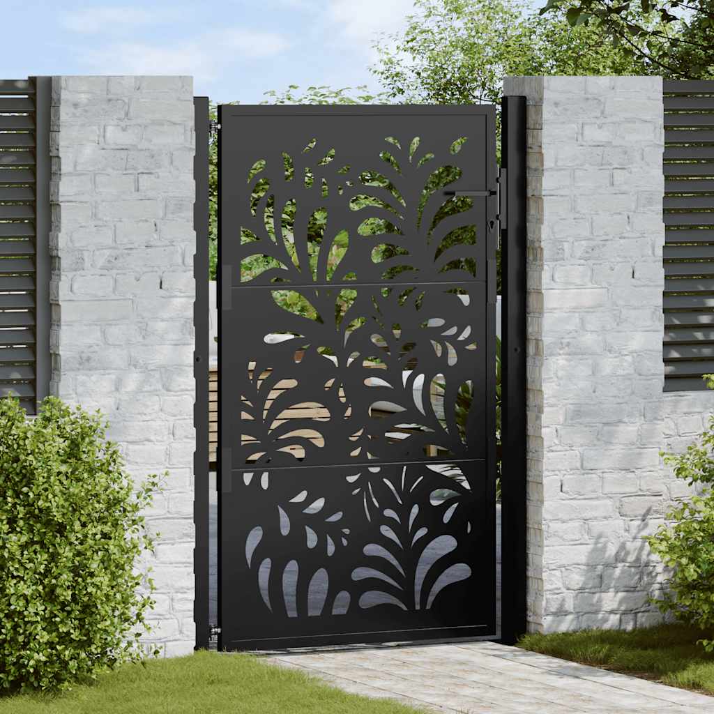Vidaxxl Tor mit Wellendesign 100x150 cm Stahl schwarz
