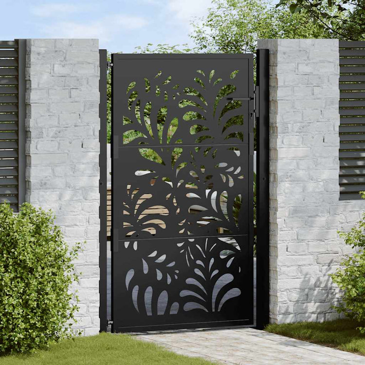 Vidaxxl Tor mit Wellendesign 100x150 cm Stahl schwarz