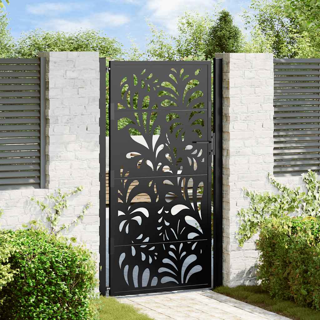 Vidaxxl Tor mit Wellendesign 100x175 cm Stahl schwarz