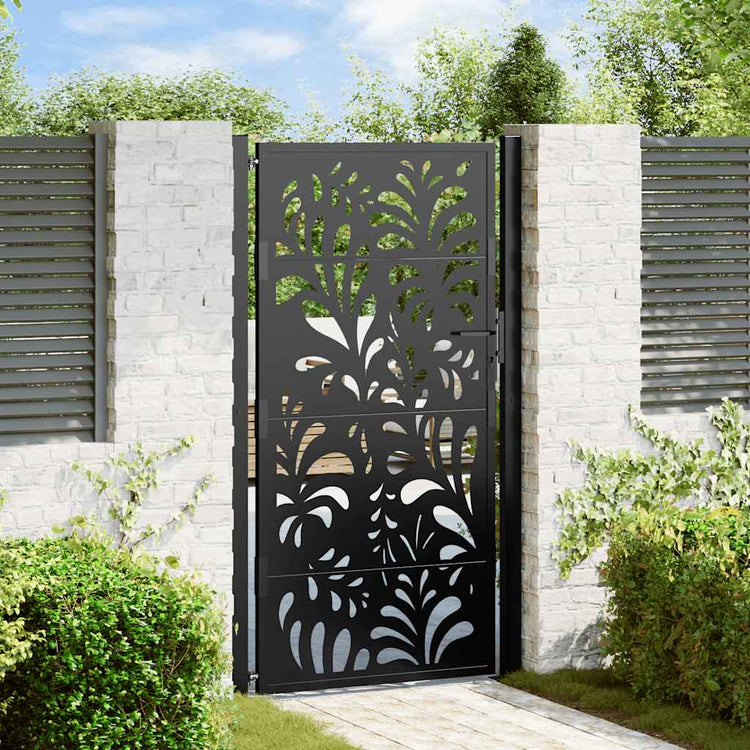 Vidaxxl Tor mit Wellendesign 100x175 cm Stahl schwarz
