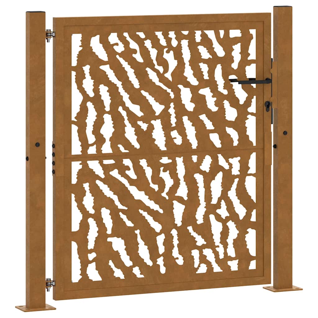Vidaxxl-Tor mit Schienendesign 100x100 cm aus wetterfestem Stahl