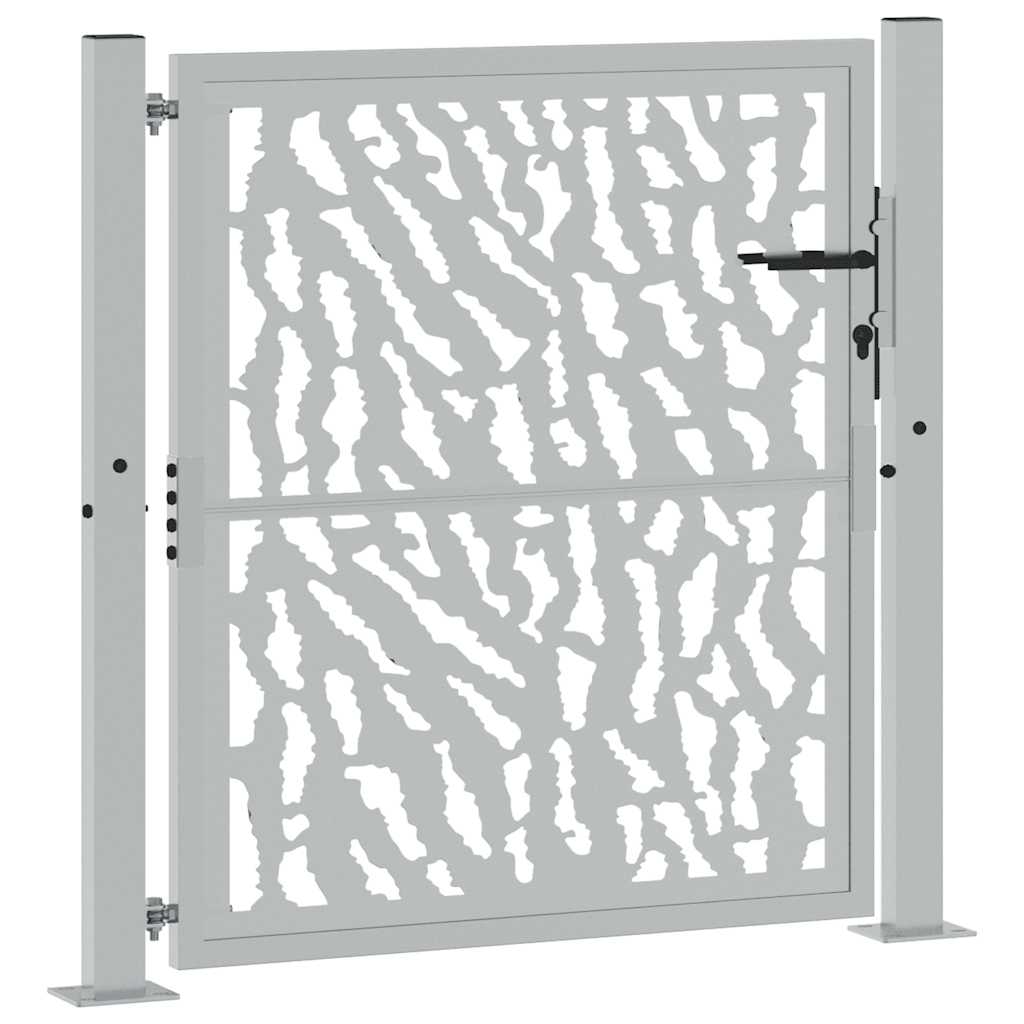 Vidaxxl-Tor mit Schienendesign 100x100 cm aus wetterfestem Stahl