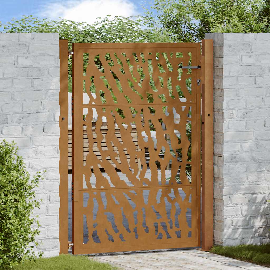 Vidaxxl-Tor mit Schienendesign 100x125 cm aus wetterfestem Stahl