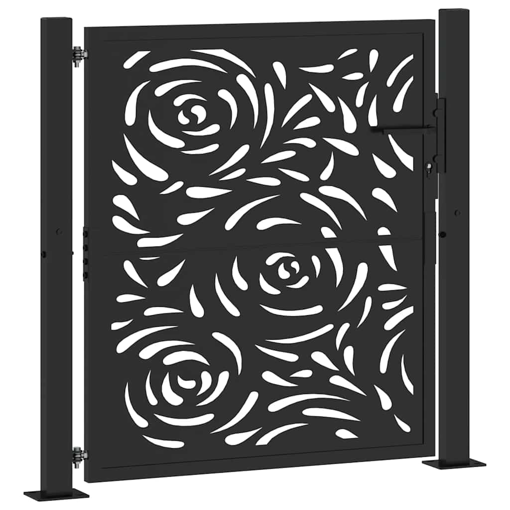 Vidaxxl Tor mit Flammendesign 100x100 cm Stahl schwarz