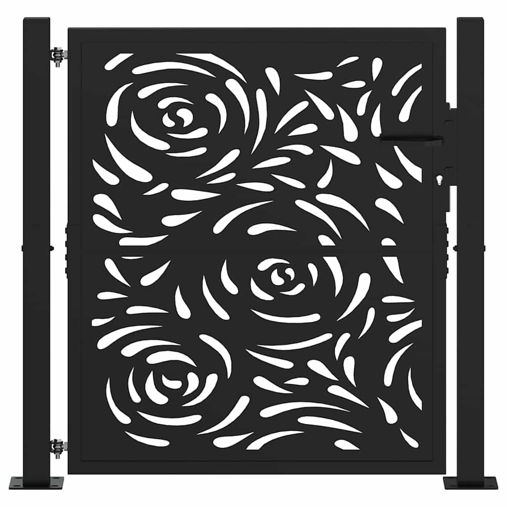 Vidaxxl Tor mit Flammendesign 100x100 cm Stahl schwarz