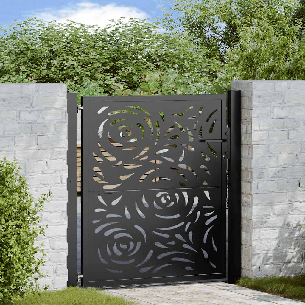 Vidaxxl Tor mit Flammendesign 100x100 cm Stahl schwarz
