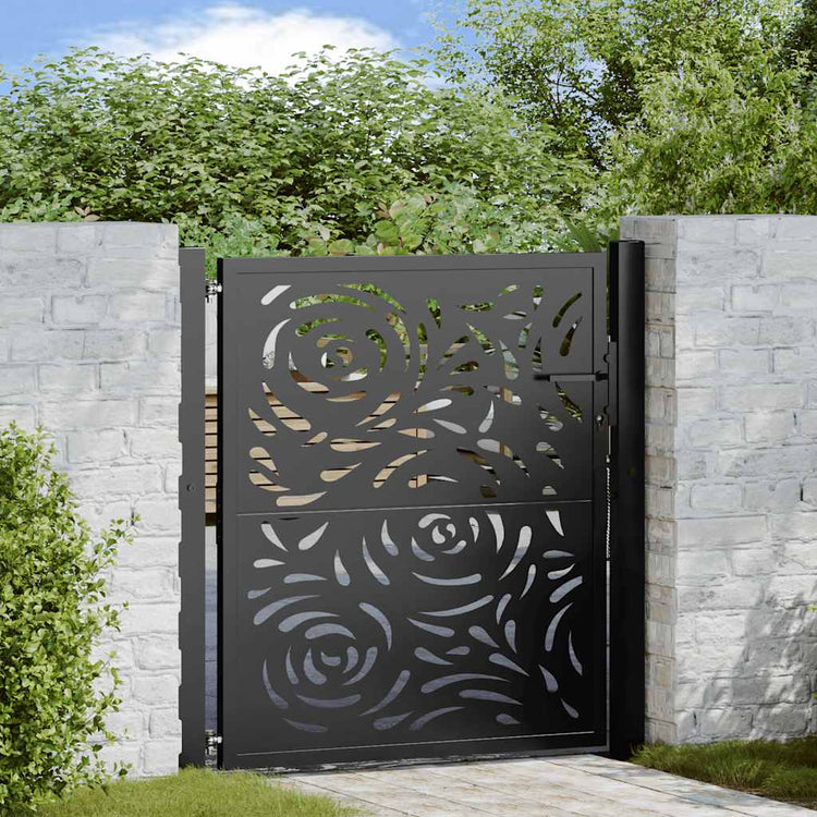 Vidaxxl Tor mit Flammendesign 100x100 cm Stahl schwarz