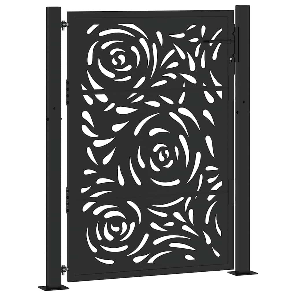 Vidaxxl Tor mit Flammendesign 100x125 cm Stahl schwarz