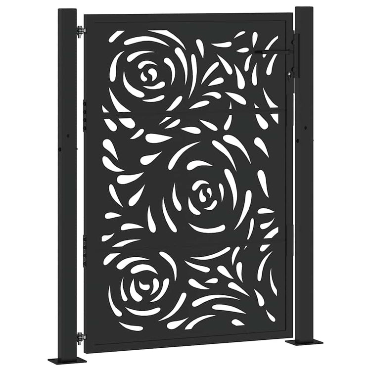 Vidaxxl Tor mit Flammendesign 100x125 cm Stahl schwarz