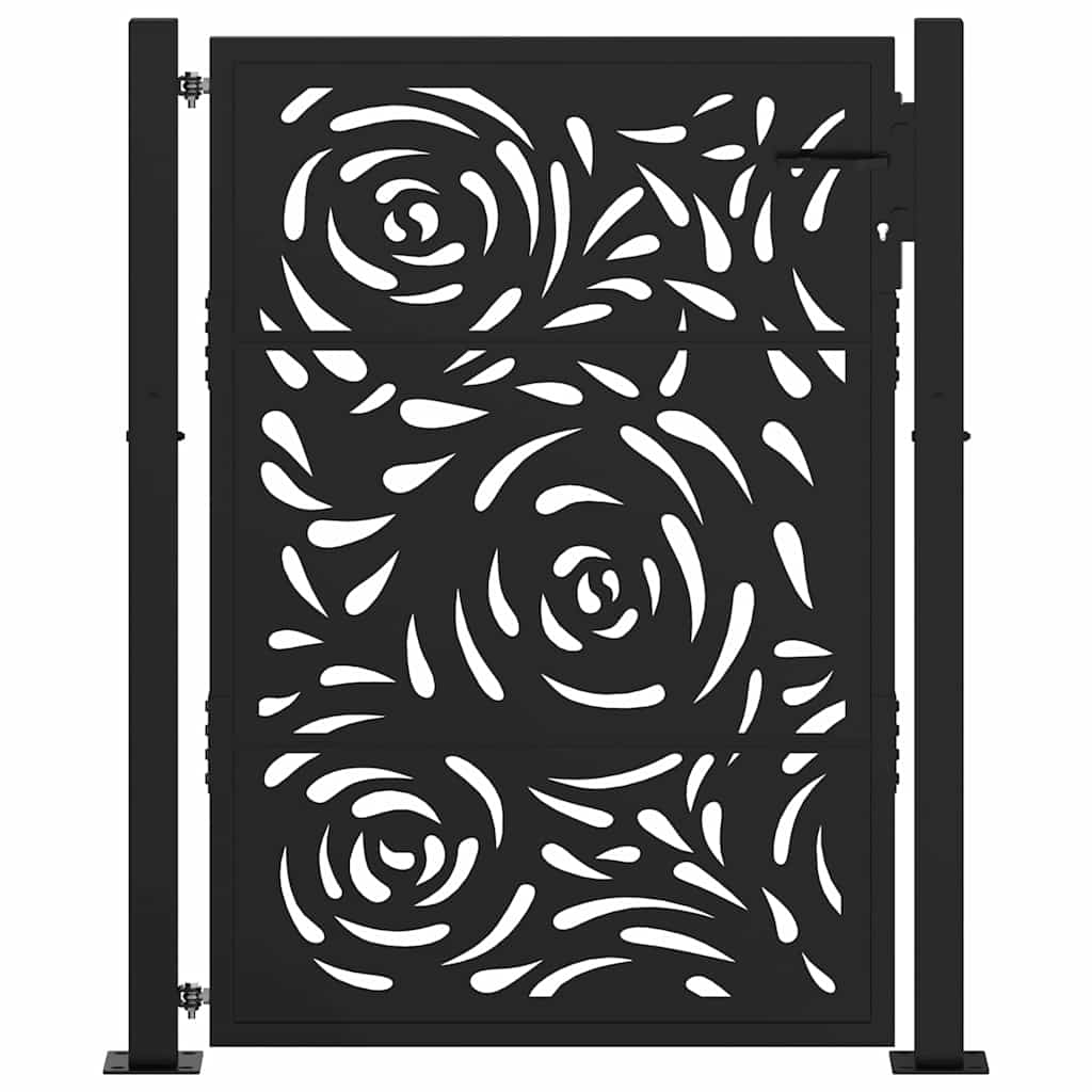Vidaxxl Tor mit Flammendesign 100x125 cm Stahl schwarz