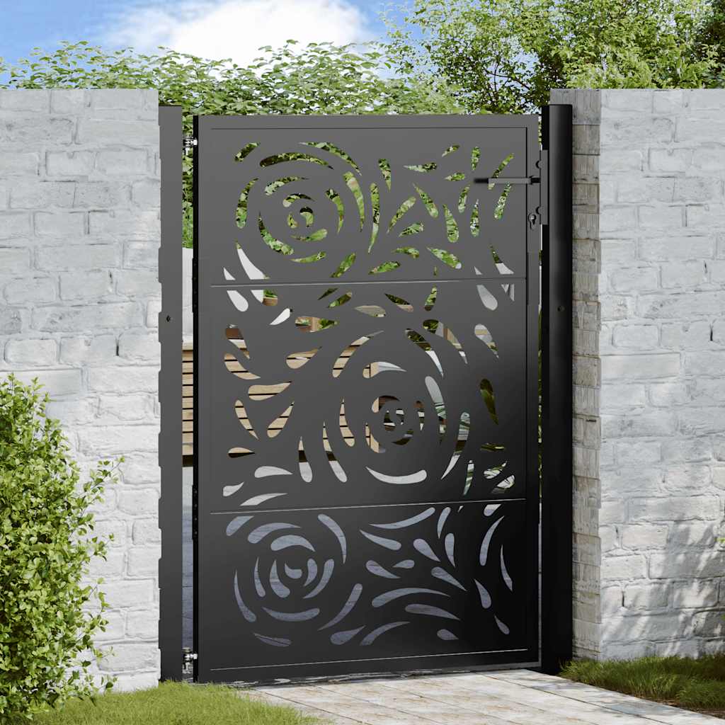 Vidaxxl Tor mit Flammendesign 100x125 cm Stahl schwarz