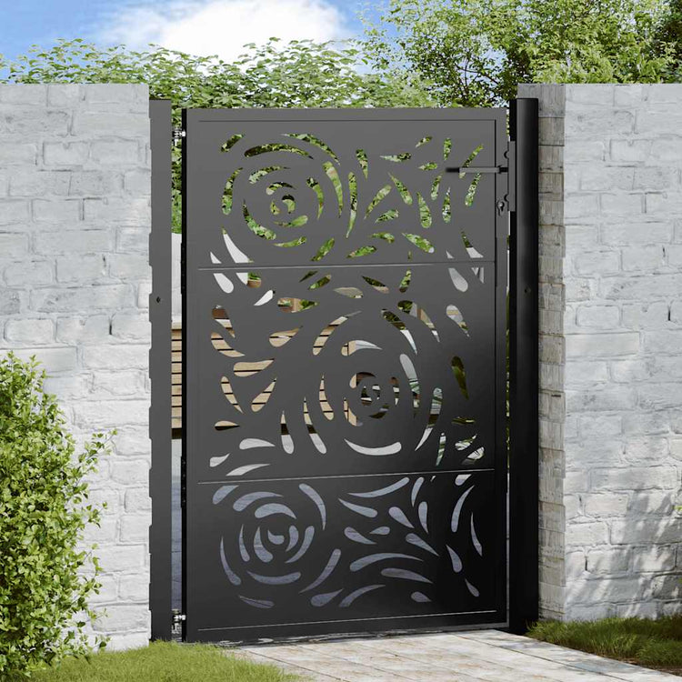 Vidaxxl Tor mit Flammendesign 100x125 cm Stahl schwarz