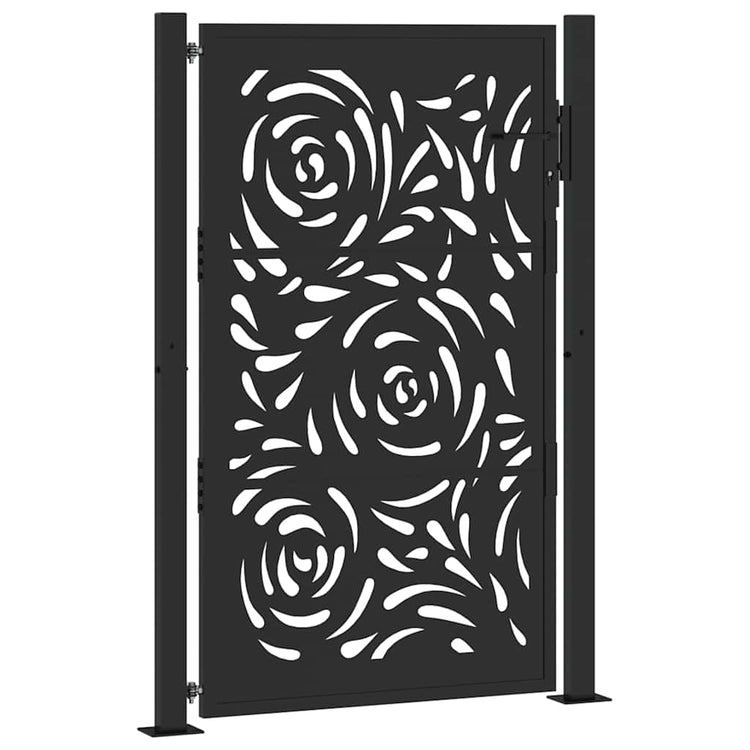 Vidaxxl Tor mit Flammendesign 100x150 cm Stahl schwarz