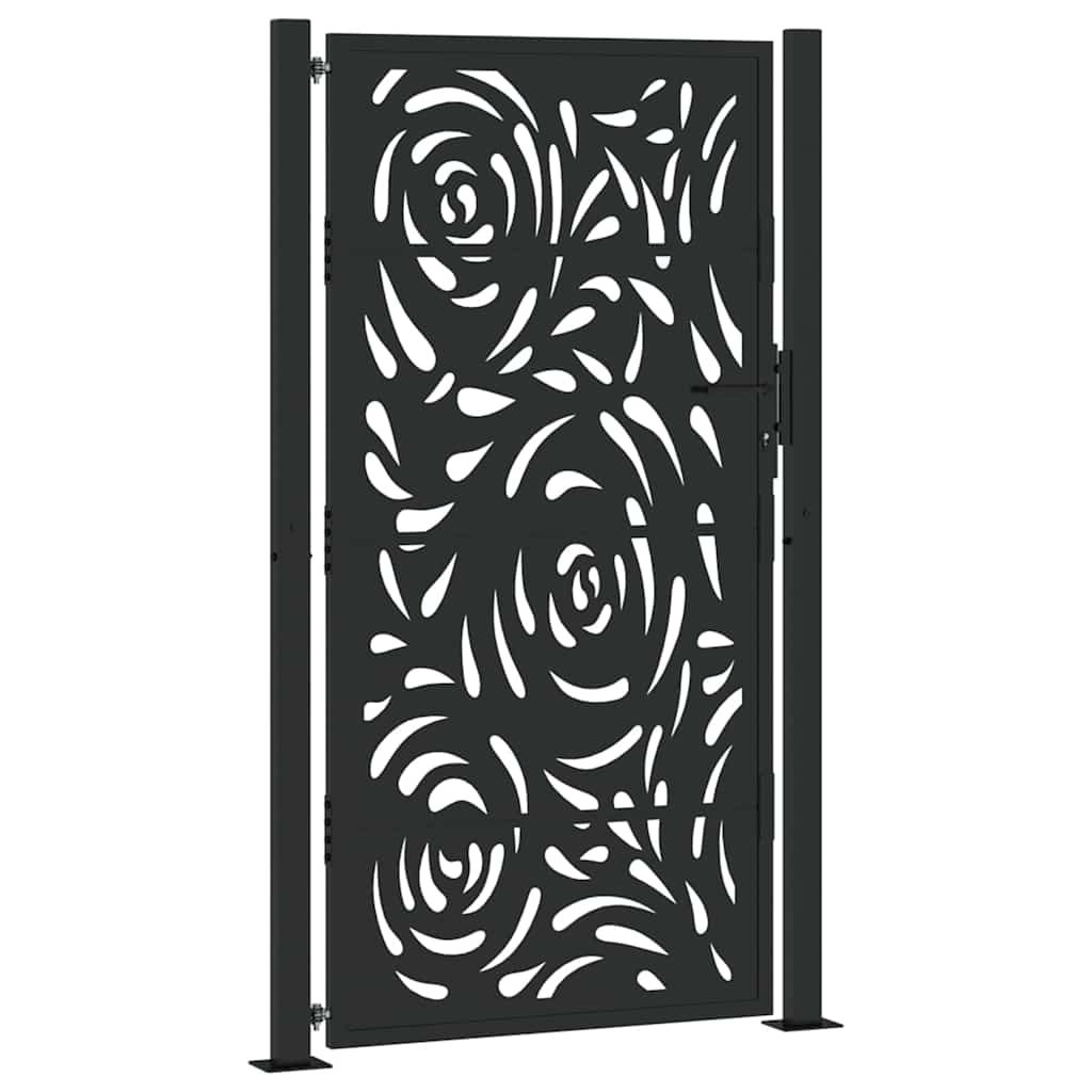 Vidaxxl Tor mit Flammendesign 100x175 cm Stahl schwarz