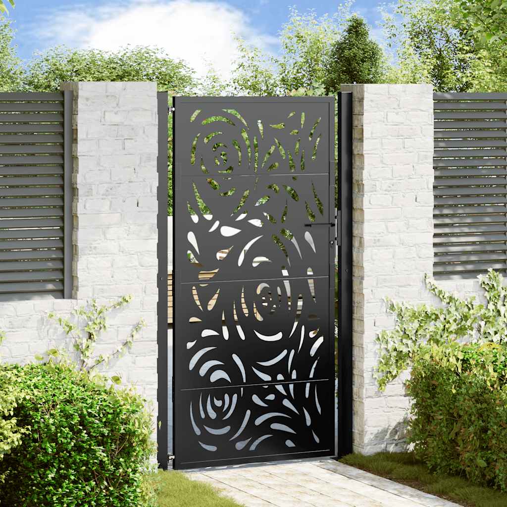 Vidaxxl Tor mit Flammendesign 100x175 cm Stahl schwarz