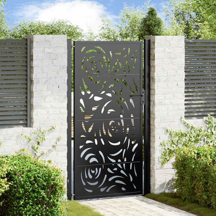 Vidaxxl Tor mit Flammendesign 100x175 cm Stahl schwarz