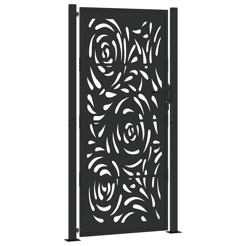Vidaxxl Tor mit Flammendesign 100x200 cm Stahl schwarz