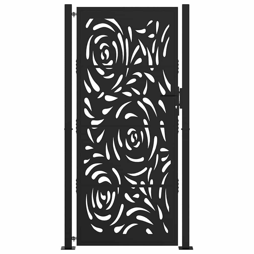 Vidaxxl Tor mit Flammendesign 100x200 cm Stahl schwarz