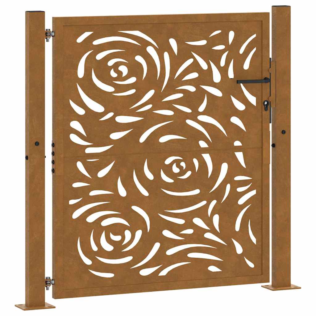Vidaxxl Tor mit Flammendesign 100x100 cm wetterfester Stahl