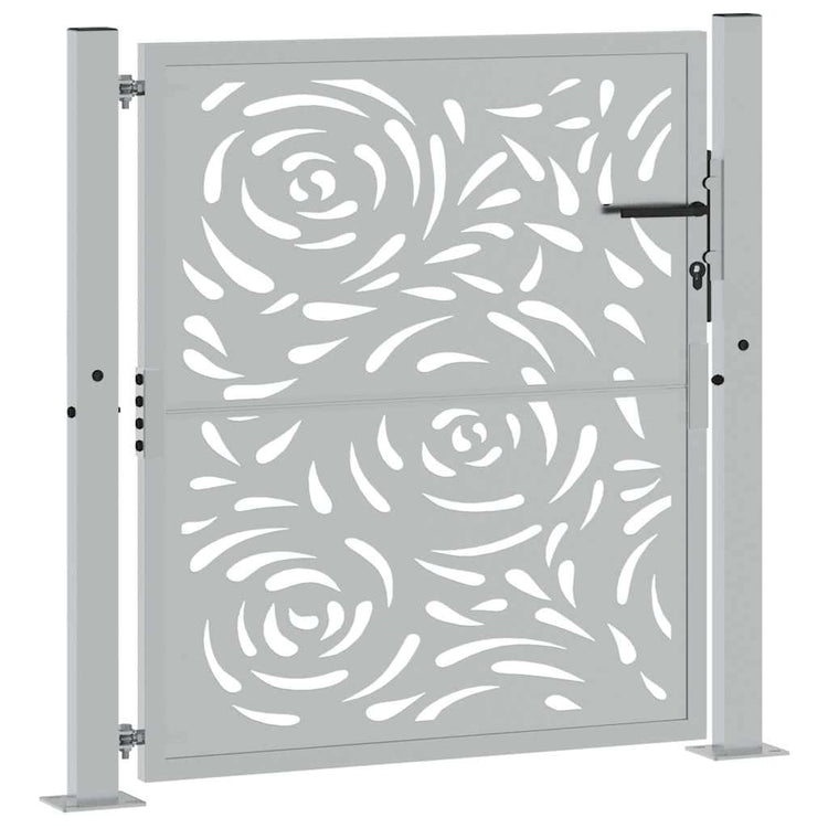 Vidaxxl Tor mit Flammendesign 100x100 cm wetterfester Stahl