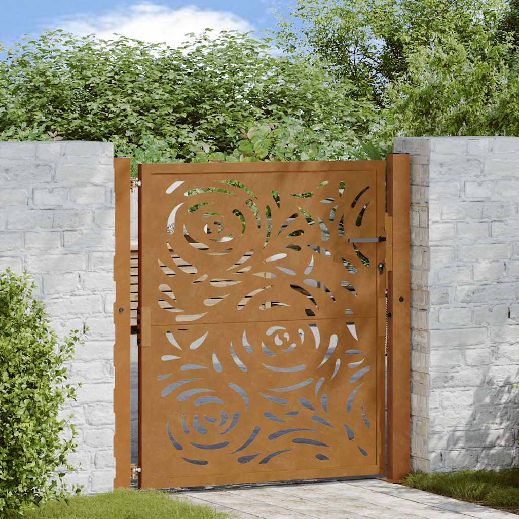 Vidaxxl Tor mit Flammendesign 100x100 cm wetterfester Stahl