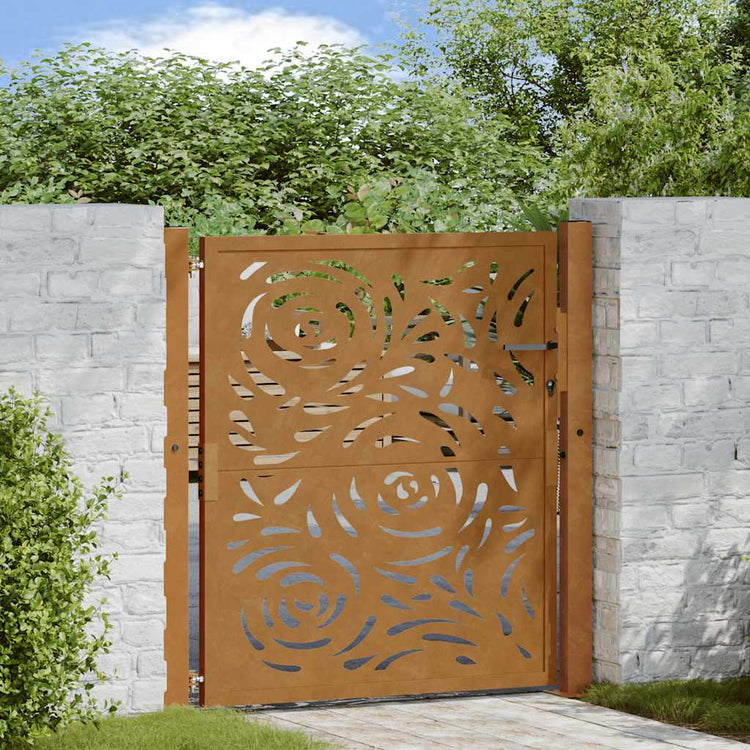 Vidaxxl Tor mit Flammendesign 100x100 cm wetterfester Stahl