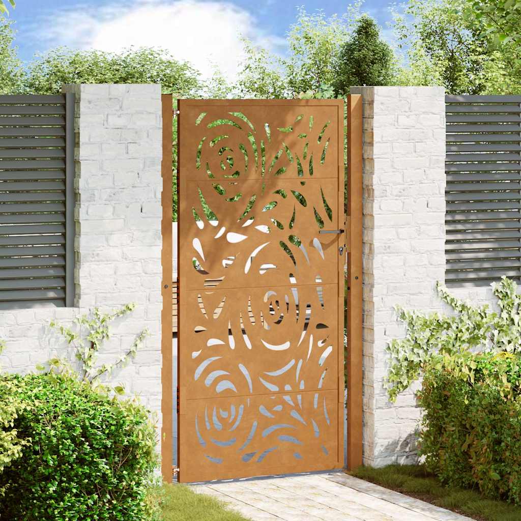 Vidaxxl Tor mit Flammendesign 100x175 cm wetterfester Stahl